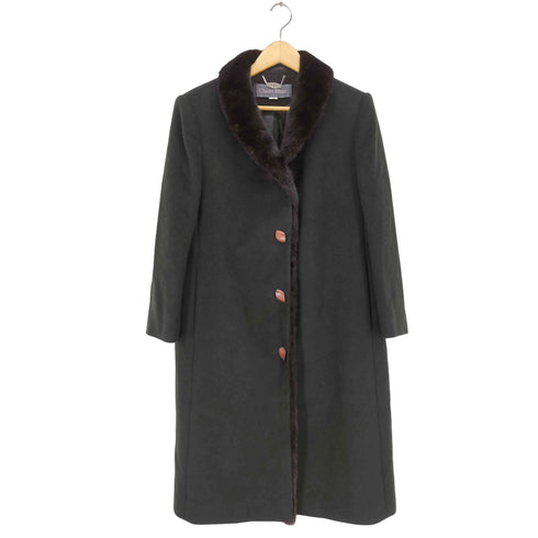 ミンクファーウールチェスターコート レディース