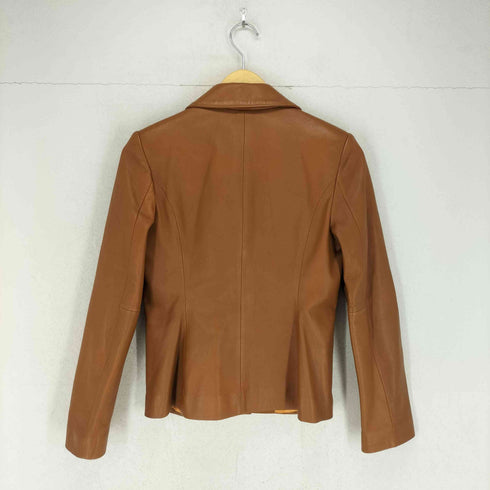 ミッシェルクラン MICHEL KLEIN ラムレザー2Bテーラードジャケット レディース 38