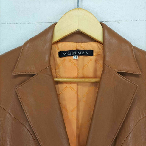 ミッシェルクラン MICHEL KLEIN ラムレザー2Bテーラードジャケット レディース 38