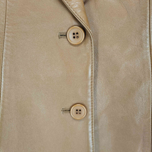 ミッシェルクラン MICHEL KLEIN ラムレザー2Bテーラードジャケット レディース 38