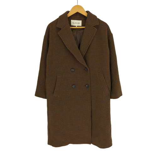 レイビームス Ray BEAMS 22AW ダブルチェスター ロング コート チェック 千鳥格子 レディース JPN:0