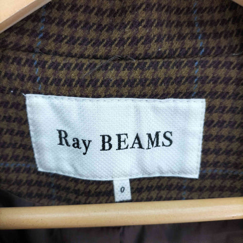 レイビームス Ray BEAMS 22AW ダブルチェスター ロング コート チェック 千鳥格子 レディース JPN:0