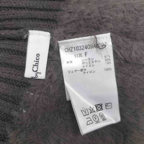 salon by chico 袖フェザー切替ニットワンピース レディース FREE