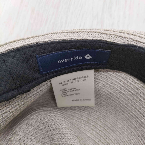 オーバーライド override 花刺繍 ペーパーハット レディース 57.5cm