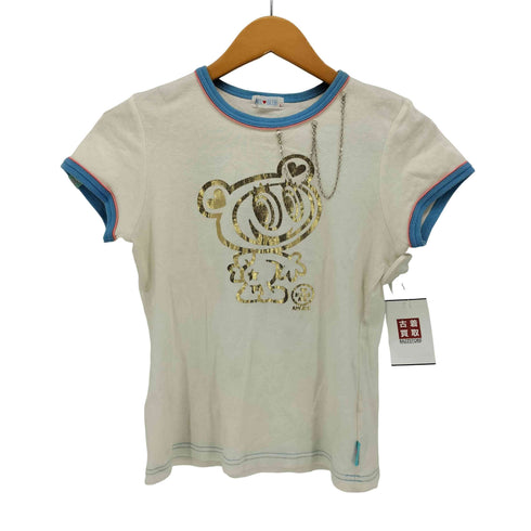 エンジェルブルー ANGEL BLUE キャラクター プリント リンガー Tシャツ Y2K レディース JPN:L