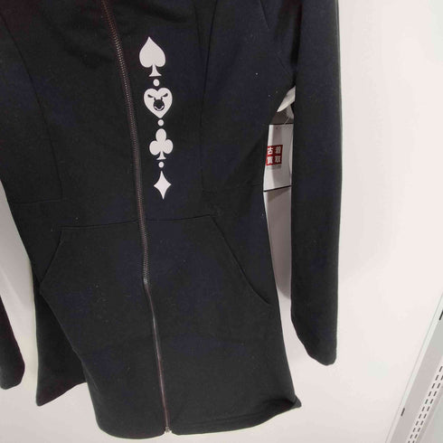 ニーアクロージング NIER CLOTHING スペード クローバー トランプ プリント ジップ パーカー ミニ ワンピース 猫耳フード レディース FREE
