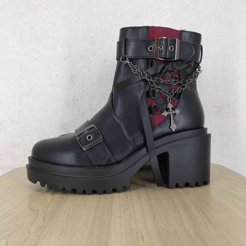 NIBBLE POISON クロスチャームショートブーツ Y2K レディース JPN:M