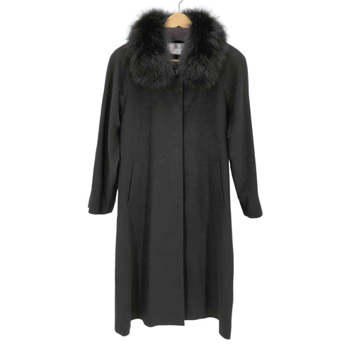 LABELDA カシミヤ ファー付き ステンカラーコート レディース 9AR