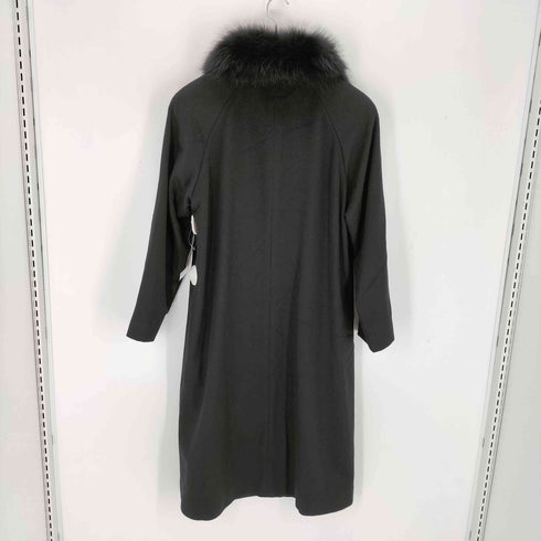 LABELDA カシミヤ ファー付き ステンカラーコート レディース 9AR