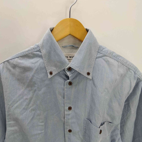 ブルーウィリーズ BLUE WILLIS 90S ロゴ刺繍 L/S ストライプ ボタンダウン シャツ メンズ import:S
