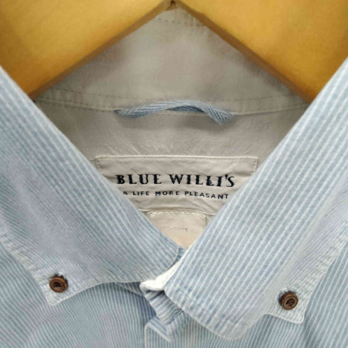 ブルーウィリーズ BLUE WILLIS 90S ロゴ刺繍 L/S ストライプ ボタンダウン シャツ メンズ import:S