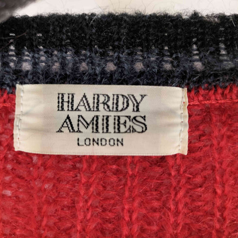 ハーディエイミス HARDY AMIES モヘア混 ボーダーショールネックニット メンズ