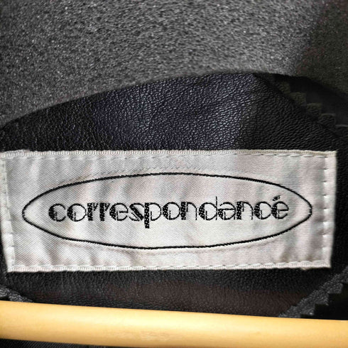 correspondence ラムレザーステンカラーハーフコート メンズ 9号