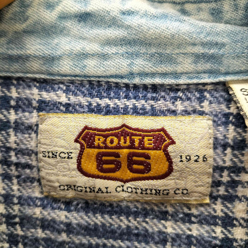 ルートロクジュウロク ROUTE66 90S インド綿 コットン チェック L/S スキッパー ポロ シャツ メンズ import:S