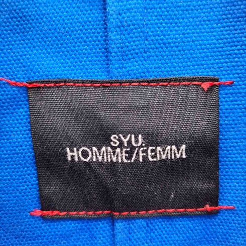 シュウオムフェム SYU. HOMME/FEMM キャンバス地 スタンドカラー モッズ コート メンズ