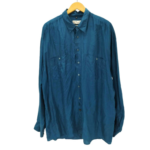 angelo litrico 絹 シルク 100% L/S ユーロ シャツ メンズ import:XL