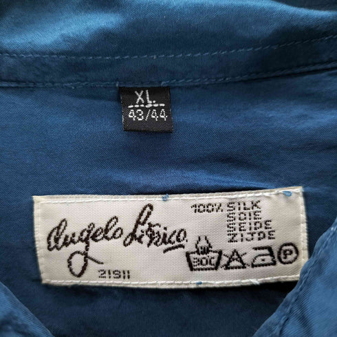 angelo litrico 絹 シルク 100% L/S ユーロ シャツ メンズ import:XL