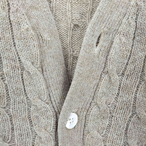 ポロバイラルフローレン Polo by RALPH LAUREN 90S ポニー刺繍 ケーブル編み ウール カーディガン メンズ import:M