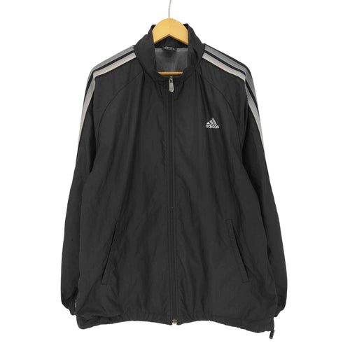 アディダス adidas 00s CLIMA PROOF ロゴ刺繍 裏地メッシュ グラデーション 3ストライプ ウインドブレーカー ジャケット メンズ XO
