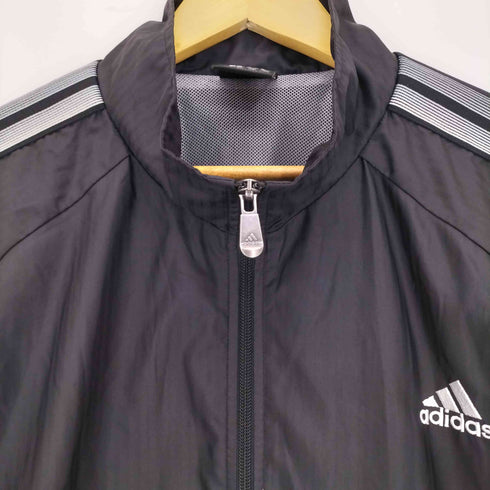 アディダス adidas 00s CLIMA PROOF ロゴ刺繍 裏地メッシュ グラデーション 3ストライプ ウインドブレーカー ジャケット メンズ XO