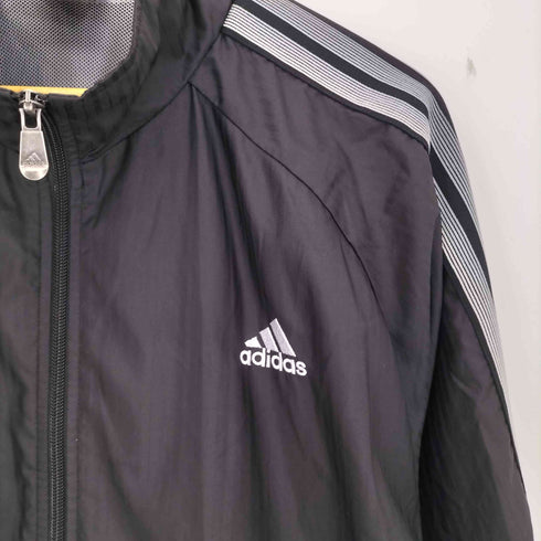 アディダス adidas 00s CLIMA PROOF ロゴ刺繍 裏地メッシュ グラデーション 3ストライプ ウインドブレーカー ジャケット メンズ XO