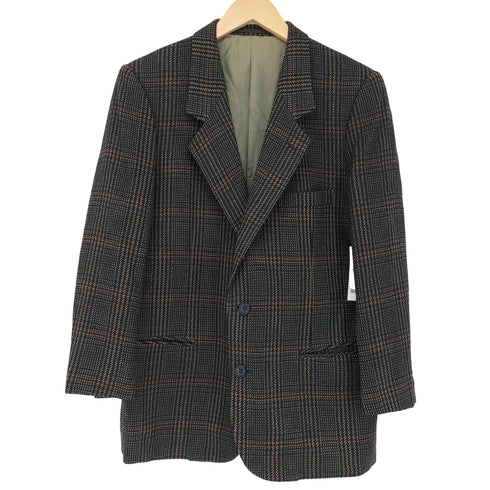 カルバンクライン CALVIN KLEIN Lambswool チェック柄 シングルテーラードジャケット メンズ M