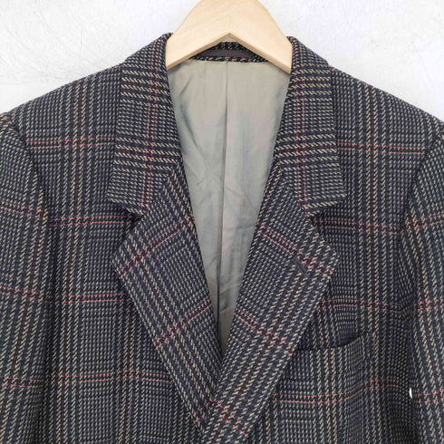 カルバンクライン CALVIN KLEIN Lambswool チェック柄 シングルテーラードジャケット メンズ M
