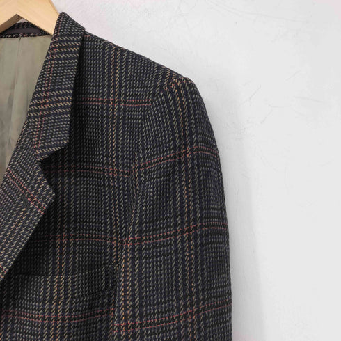 カルバンクライン CALVIN KLEIN Lambswool チェック柄 シングルテーラードジャケット メンズ M
