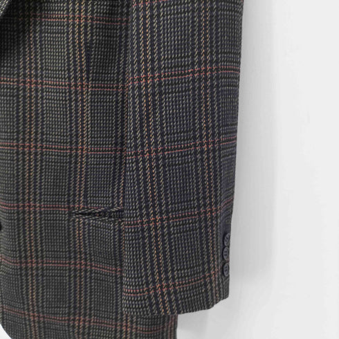 カルバンクライン CALVIN KLEIN Lambswool チェック柄 シングルテーラードジャケット メンズ M