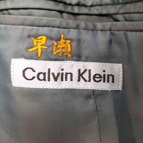 カルバンクライン CALVIN KLEIN Lambswool チェック柄 シングルテーラードジャケット メンズ M