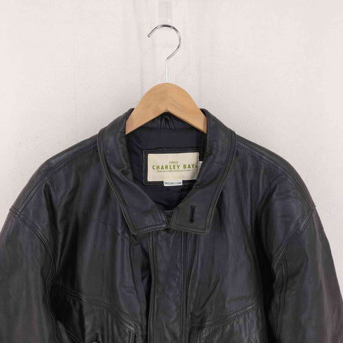 CHARLEY BAY SHEEPSKIN ジップアップ レザージャケット メンズ import:L