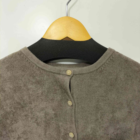 i wonder if... パイル地 レーヨン ナイロン ポリ カーディガン レディース