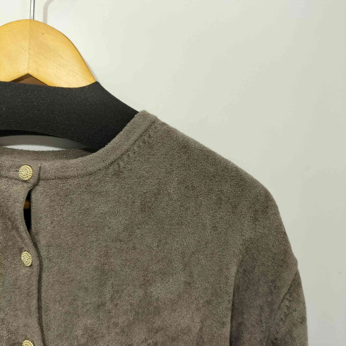 i wonder if... パイル地 レーヨン ナイロン ポリ カーディガン レディース