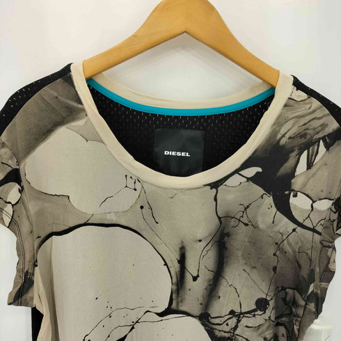 ディーゼル DIESEL メッシュドッキング マーブルデザイン 半袖 ワンピース Y2K レディース