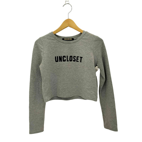 CLUB CLUB CLUB UNCLOSET フロッキープリント 長袖Tシャツ カットソー Y2K レディース M