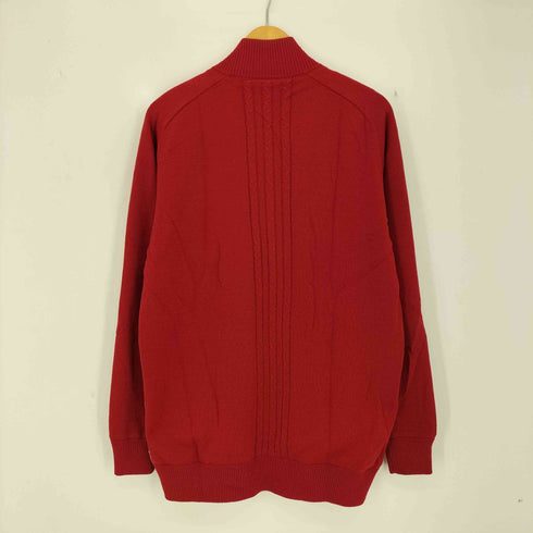 アディダス adidas GOLF ロゴ刺繍 蓄熱 素材切替 ギンガムチェック ジップアップ ニットジャケット メンズ O