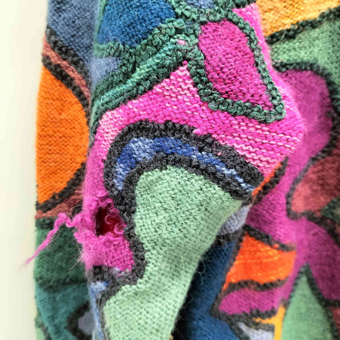 peruvian connection 総柄 アルパカコットン ニットセーター メンズ import:L