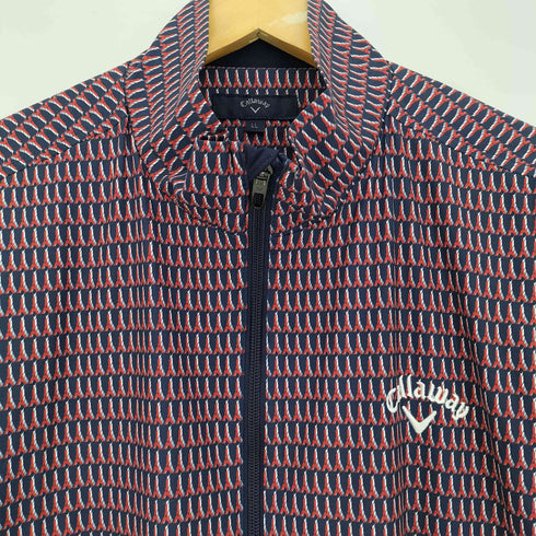 キャロウェイ Callaway ロゴ刺繍 総柄 2way ブルゾン メンズ LL