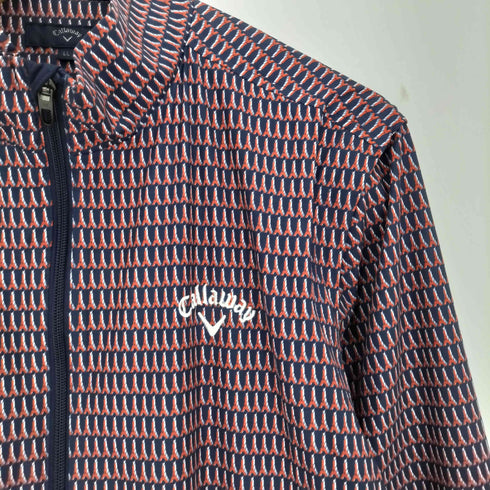 キャロウェイ Callaway ロゴ刺繍 総柄 2way ブルゾン メンズ LL