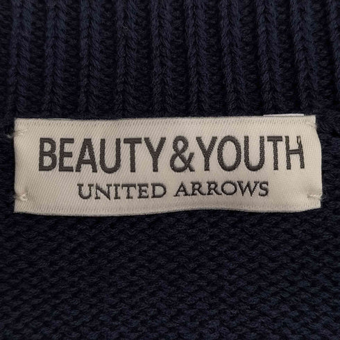 ビューティーアンドユースユナイテッドアローズ BEAUTY & YOUTH UNITED ARROWS ドライコットン 5ゲージ チェック クルーネック ニット メンズ JPN:L
