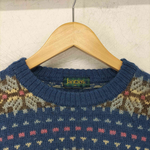 ジャンセン jantzen ノルディック柄 バーズアイ ウールニットセーター レディース JPN:M