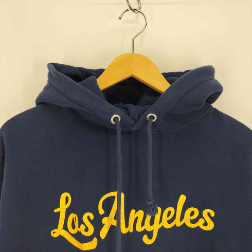 チャンピオン Champion 90S 都市ロゴ プリント 目有り ドローコード 裏起毛 プルオーバー パーカー メンズ import:M