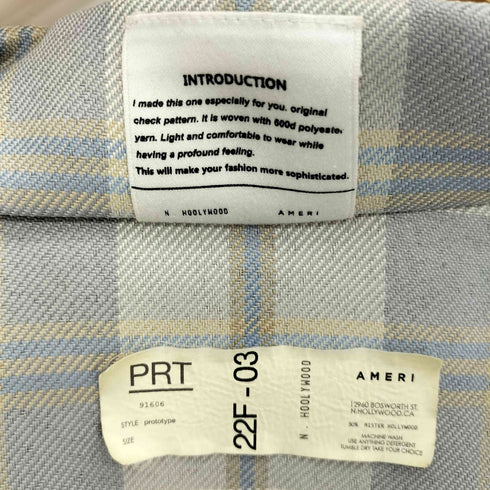 アメリ AMERI CHECK SHIRT マドラスチェック シングルブレスト オープンカラー チェックシャツ ジャケット レディース