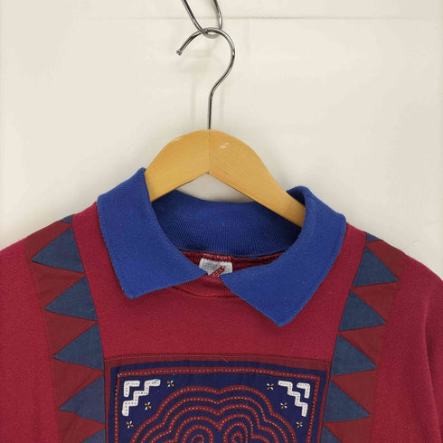 ジャージーズ JERZEES 90S USA製プルオーバー スウェット ポロ ステッチデザイン 綿ポリ メンズ import:M