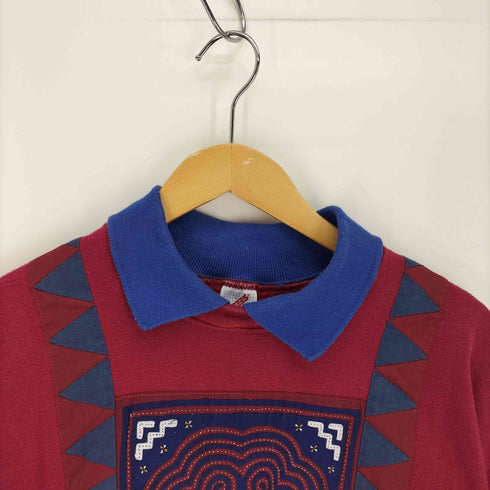 ジャージーズ JERZEES 90S USA製プルオーバー スウェット ポロ ステッチデザイン 綿ポリ メンズ import:M