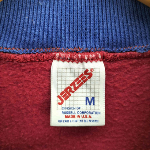 ジャージーズ JERZEES 90S USA製プルオーバー スウェット ポロ ステッチデザイン 綿ポリ メンズ import:M