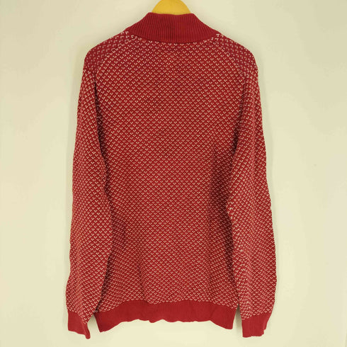 総柄 トナカイ ハーフジップ ニット セーター メンズ LT