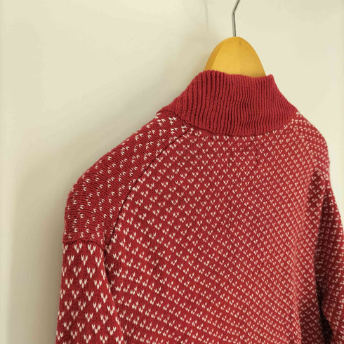 総柄 トナカイ ハーフジップ ニット セーター メンズ LT