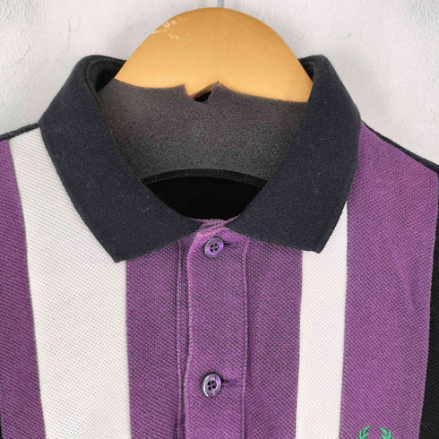 フレッドペリー FRED PERRY 月桂樹 ロゴ刺繍 フロントストライプ S/S ポロシャツ メンズ import:S