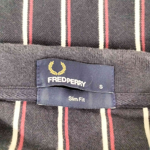 フレッドペリー FRED PERRY 月桂樹 ロゴ刺繍 ストライプ S/S ポロシャツ メンズ import:S